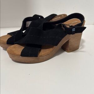 TOMS Women's Black Heeled Sandals